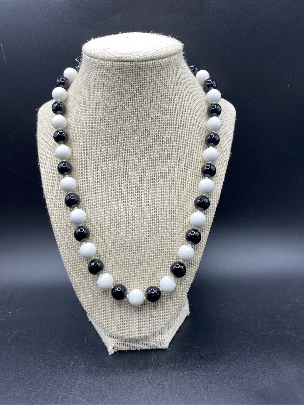 WEST GERMANY Vintage Lucite Black & White Beads
